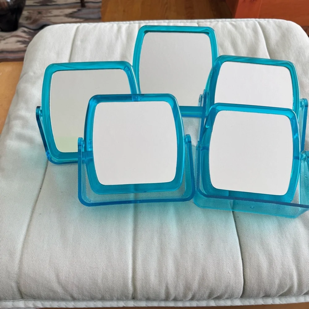 Set of 5 Blue Square Mirrors